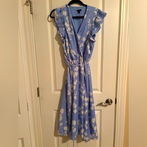 Ann Taylor Blue Floral Midi Dress